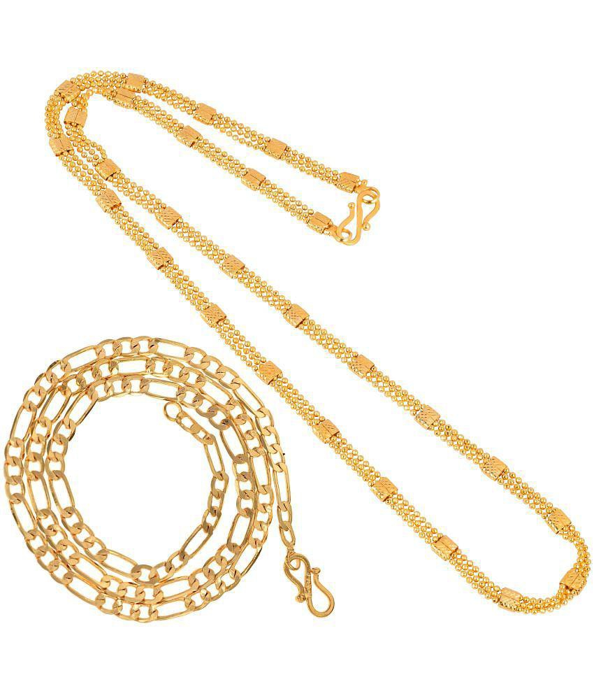Best Men AanyaCentric Combo of 2 Gold Plated 22inches Long Fashion Chain - None 2025 at ShopCirc