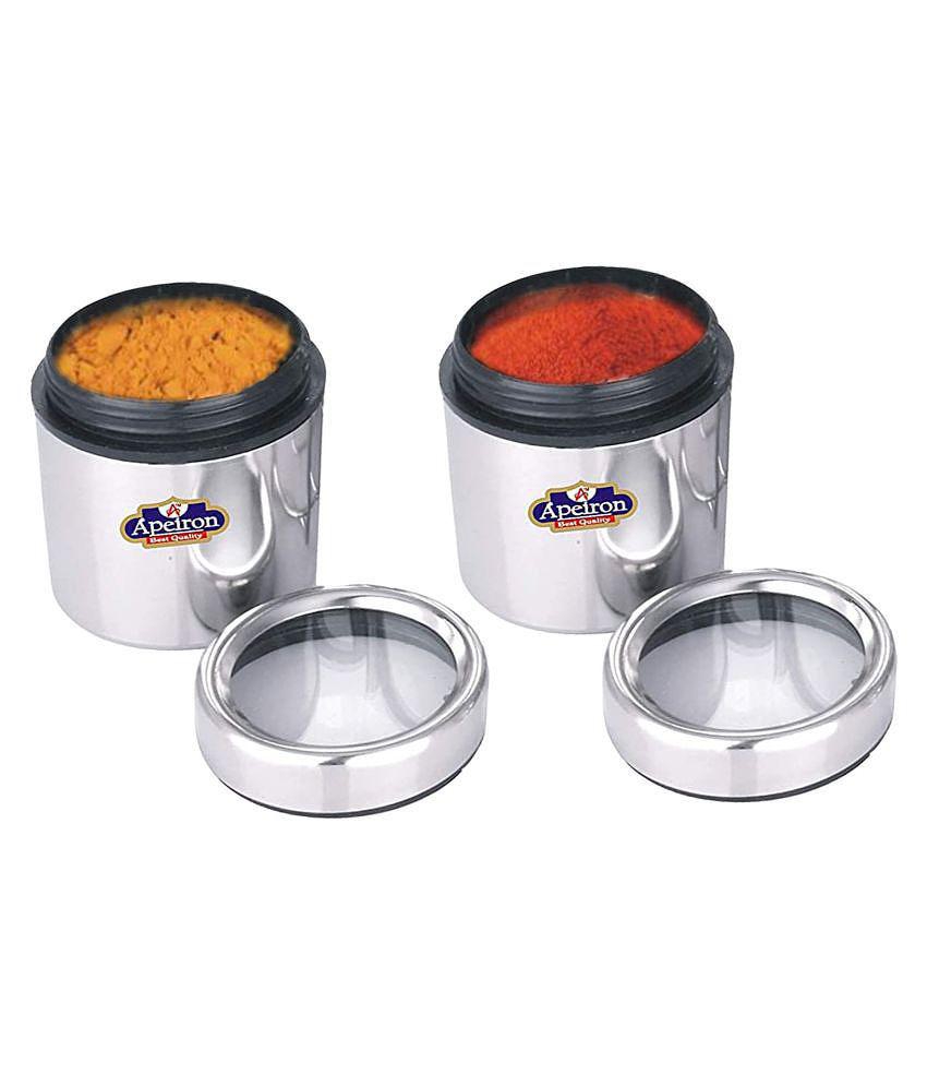 APEIRON Big dabba 6 Steel Food Container Set of 6 400 mL - Silver