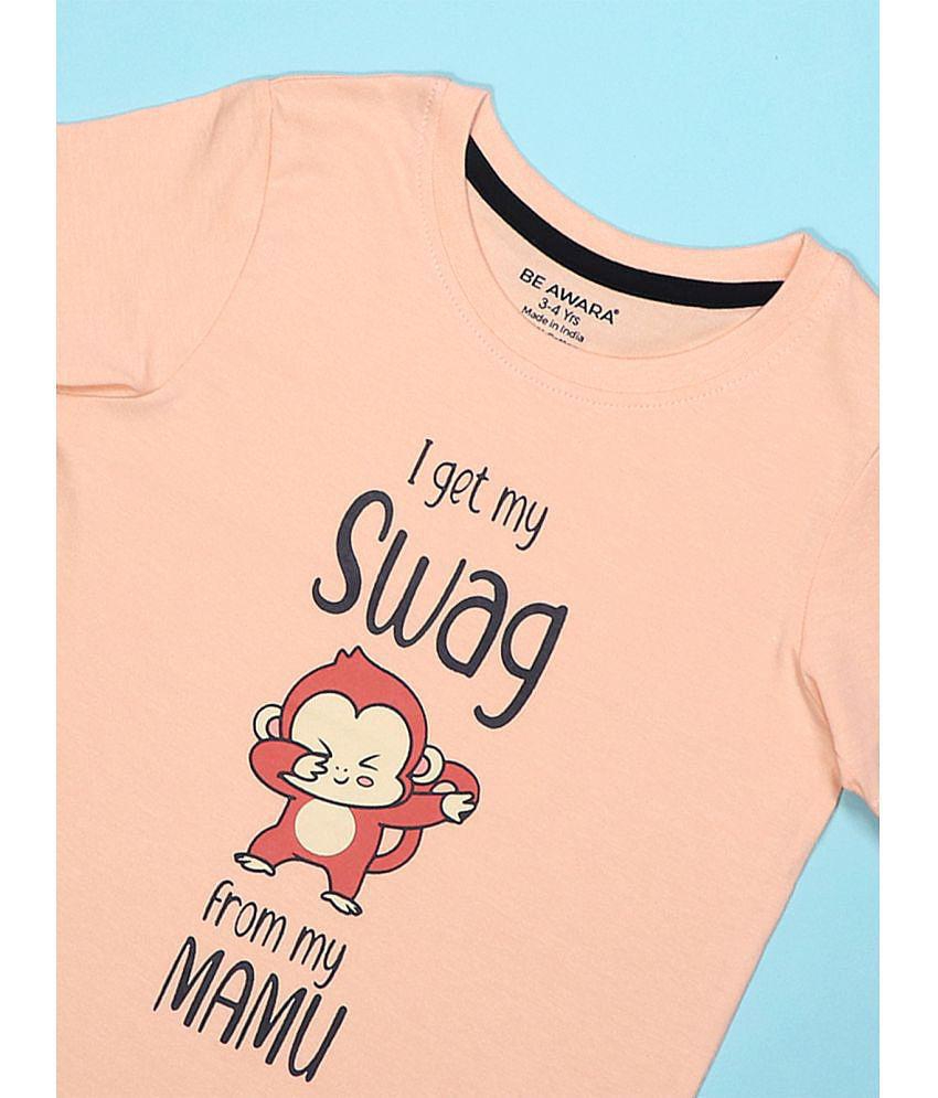 Latest Men Be Awara - Peach Puff Cotton Boy's T-Shirt ( Pack of 1 ) - None 2025 at ShopCircuit |