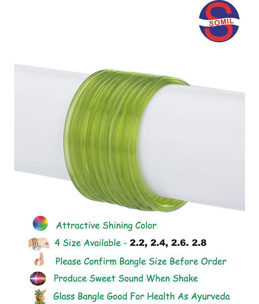 Elegant Men Somil - Green Bangle Set ( Pack of 12 ) - None 2025 at ShopCircuit | ONDC
