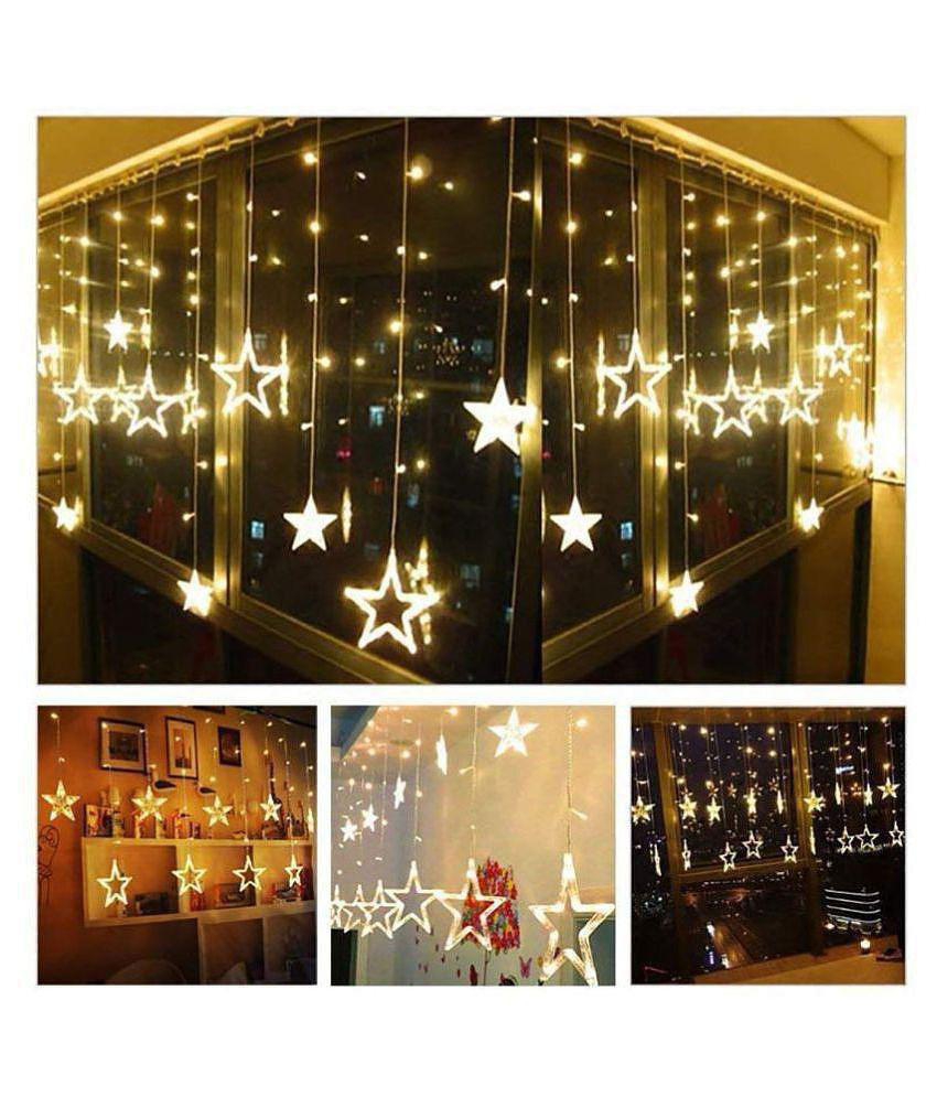 TANZILIGHT Star Led Light 12 Stars String Lights Yellow - Yellow