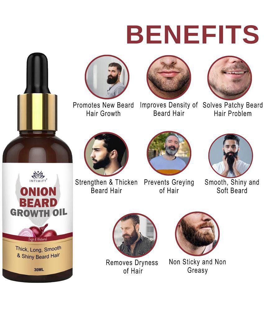 Intimify Onion Beard Growth Oil, for beard growth, much beard oil, muchstac growth oil, anti greying beard oil, 30 ml