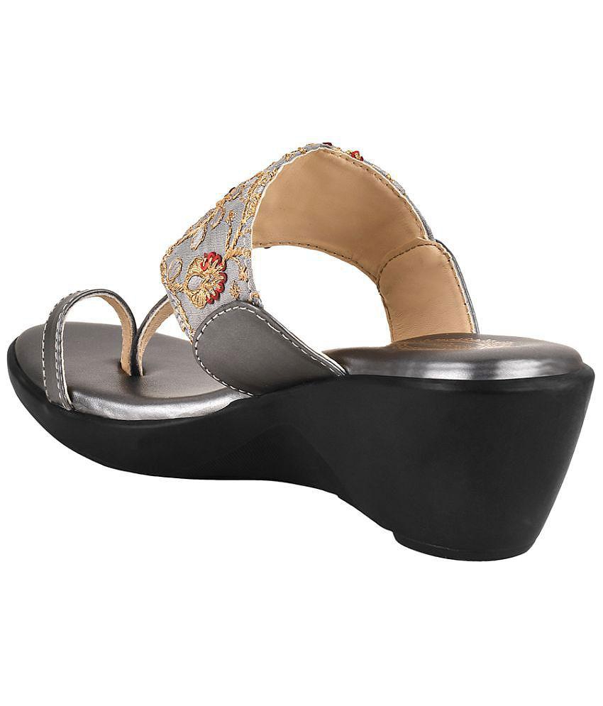 Shoetopia - Gray Women''s Slip On Heels - None