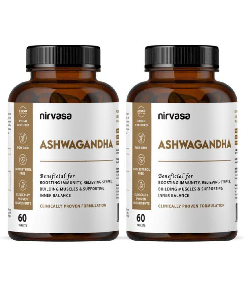 Nirvasa Ashwagandha Tablets, for Better Immunity, Energy & Endurance in Men & Women, enriched with Ashwagandha Extract (2 x 120 Tablets)