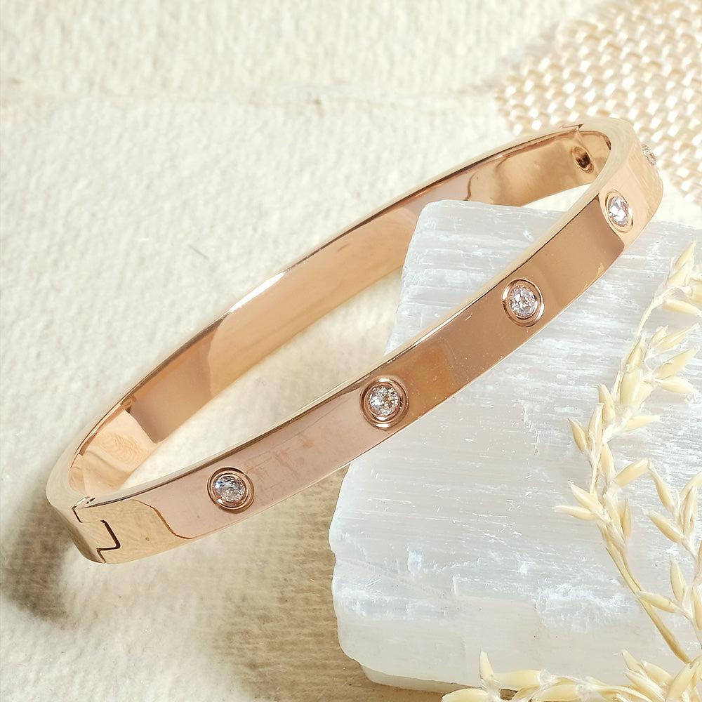 Studded Bangle-Rosegold / Thin