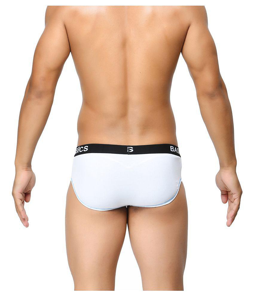 Modern Men BASIICS By La Intimo - White Cotton Blend Men's Briefs ( Pack of 1 ) - M 2025 at Shop