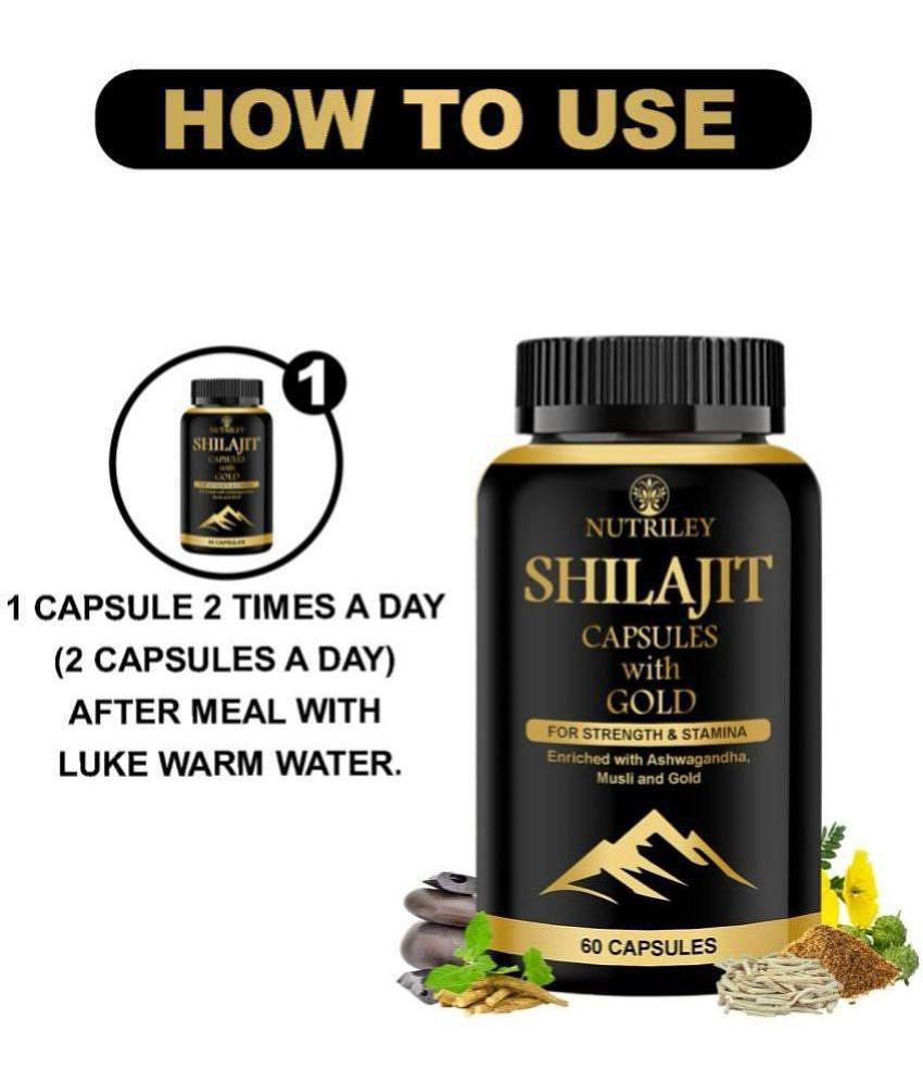 Nutriley Shilajeet Gold Capsules, Pure Shilajit, Original Shilajit, Pure Shilajit Capsule, for Vigour & Vitality, enriched with Shilajit, Hammer Of Thor Original Capsule For Performance Stam