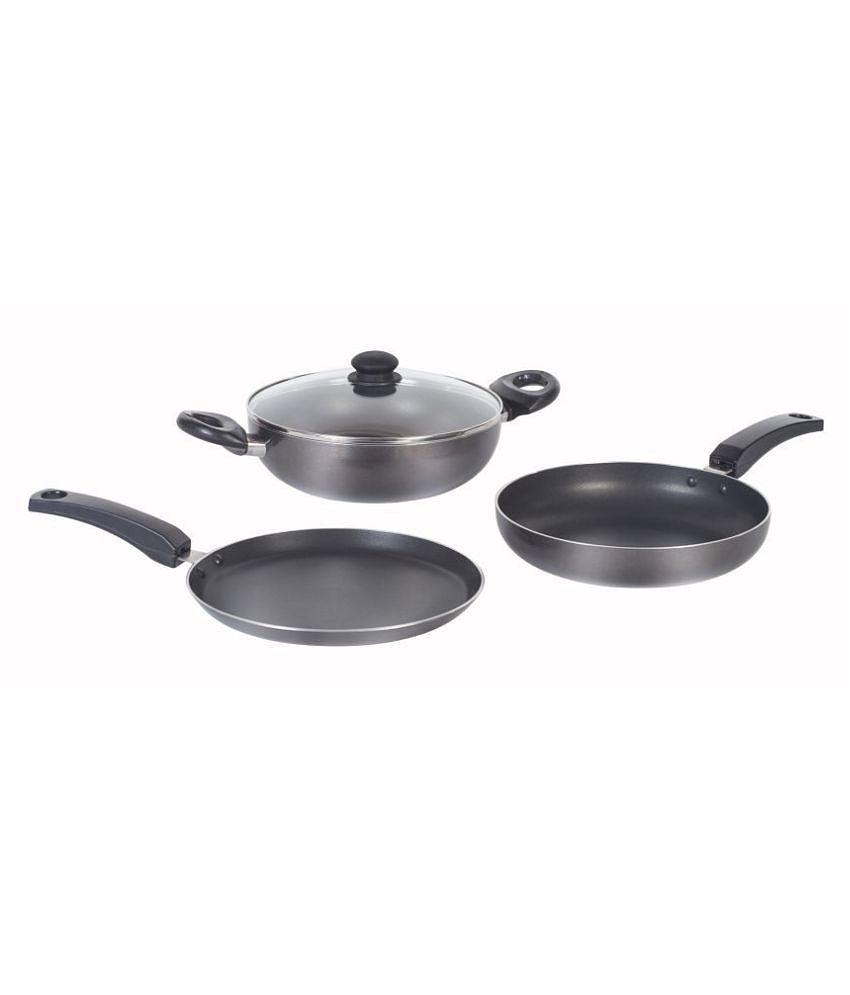 Goodflame Cookware Set 6 Piece Black Non-Stick Coating Cookware Set(Cookware Set,Black)