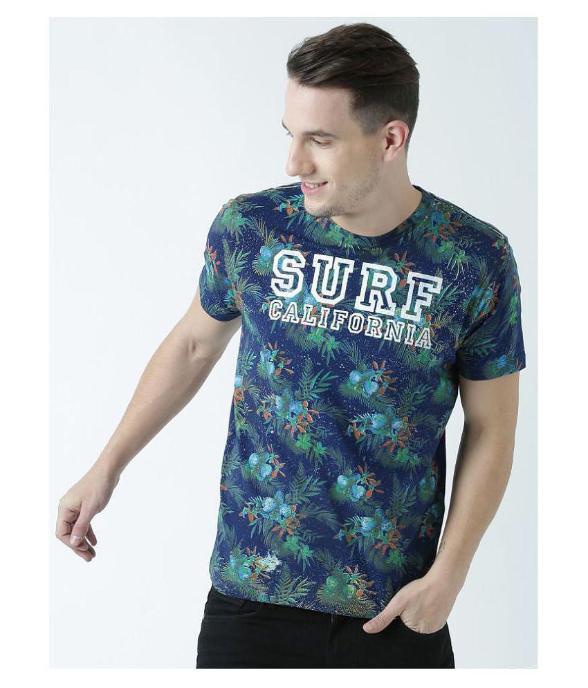 Huetrap Cotton Navy Blue Printed T-Shirt Single Pack - None