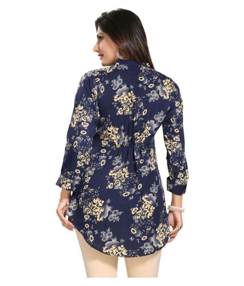 Luxurious Men Meher Impex - Multicolor Crepe Women's Straight Kurti ( Pack of 1 ) - M 2025 at Sh
