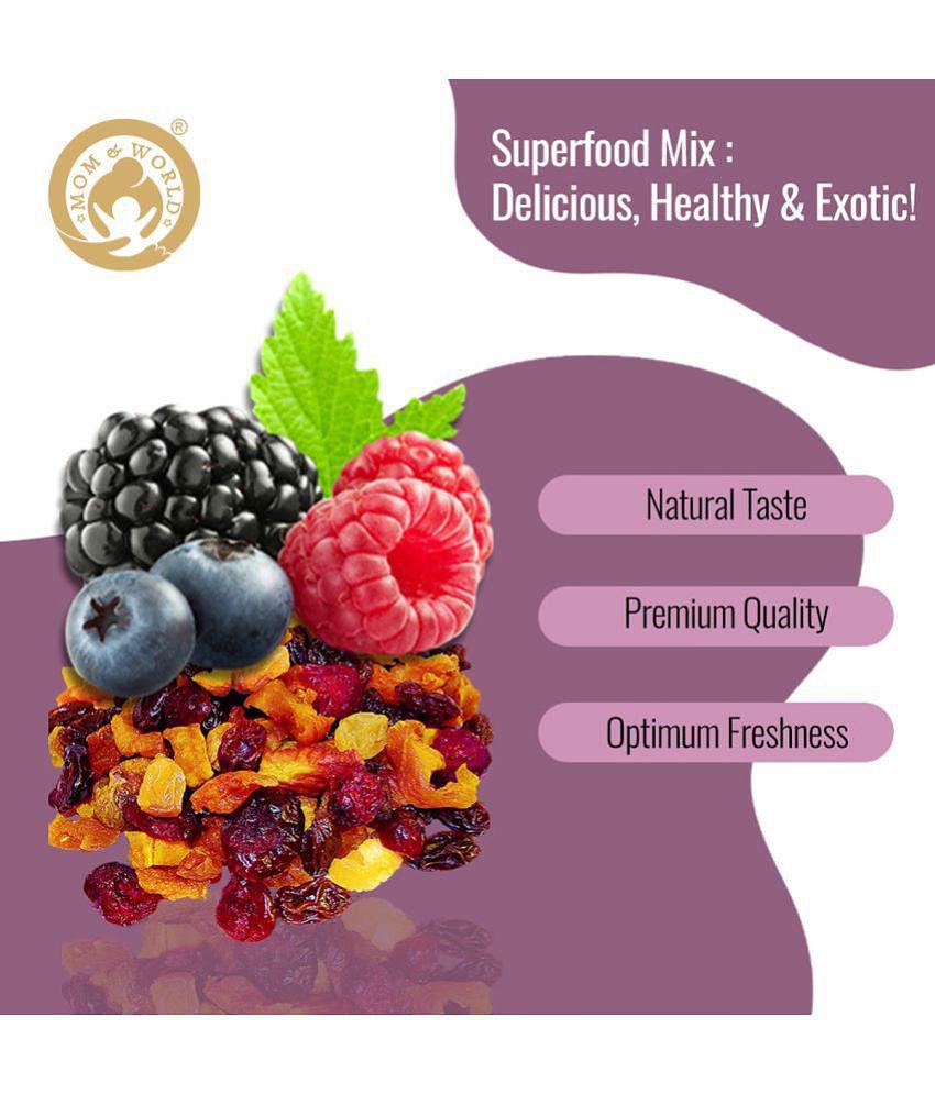 Mom & World Superfood Mix Seeds, Nuts & Berries, Natural Taste & Optimum Freshness, High Fiber & Protein, Omega- 3, No Butter Oil, 200 g