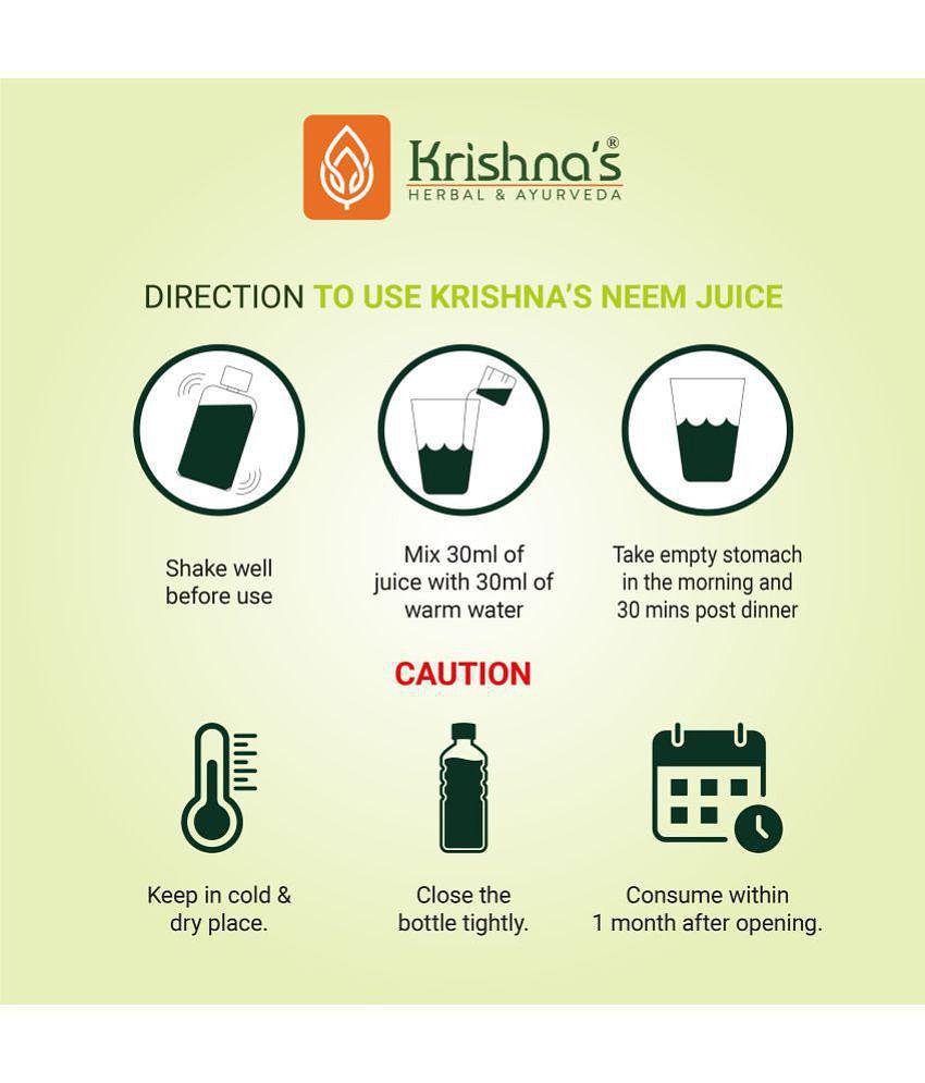 Krishna's Herbal & Ayurveda Neem Juice 500ml ( Pack of 2 )