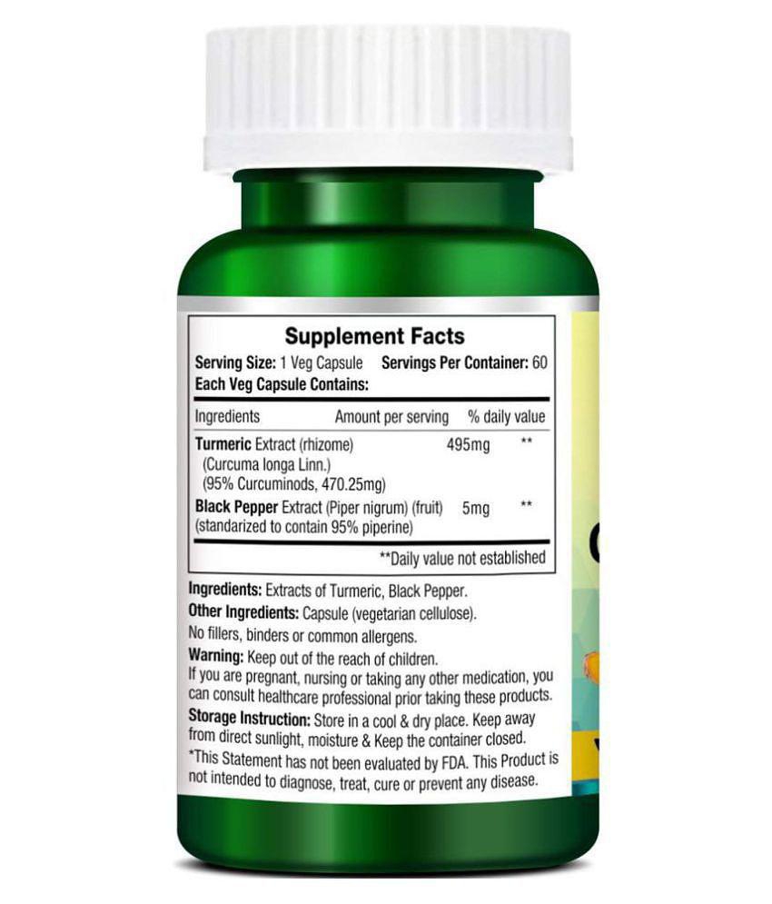 Morpheme Remedies Turmeric Curcumin 95% Curcuminoids-500mg Extract - Capsule 60 no.s