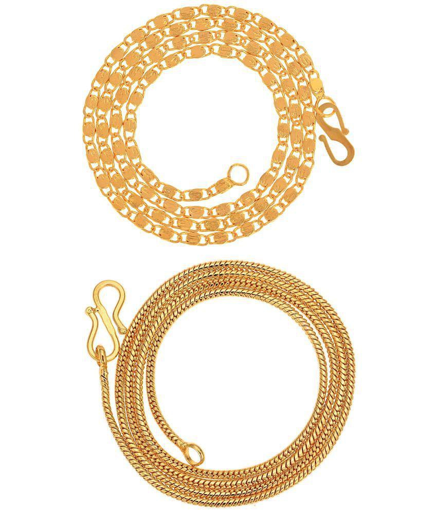 Sophisticated Men AanyaCentric Combo of 2 Gold Plated 22inches Long Fashion Chain - None 2025 at