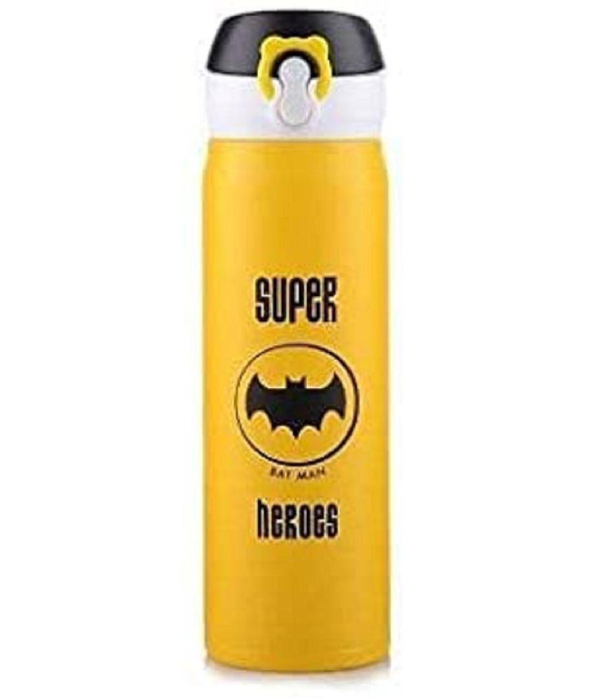 Rangwell Stainless Steel Superhero Sipper Round Shape Theme/Water Bottle for Kids/Flask Bottle for School  - 500 ML, 1 Piece (Assorted)