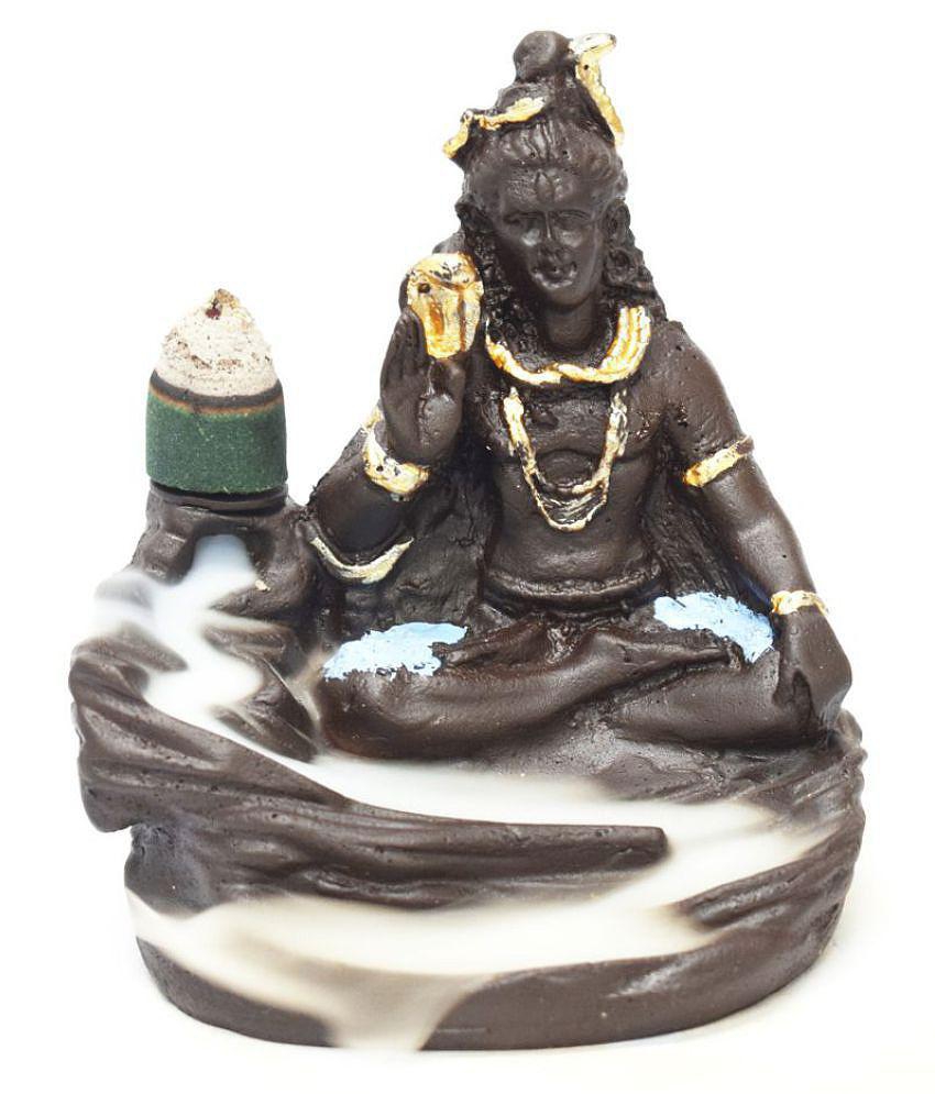 Buzz Lord Shiva Smoke Back Flow Cone Incense Holder With 10 Cone - Sculpture