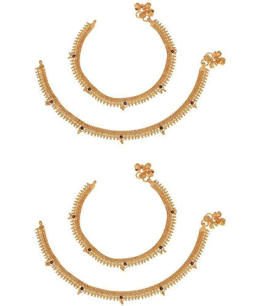 Elegant Men AanyaCentric - Gold Anklets ( Pack of 2 ) - Gold 2025 at ShopCircuit | ONDC