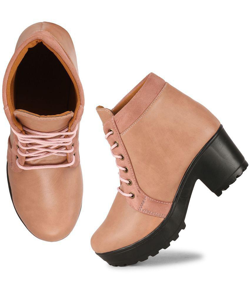 Ishransh - Peach Women's Ankle Length Boots - None