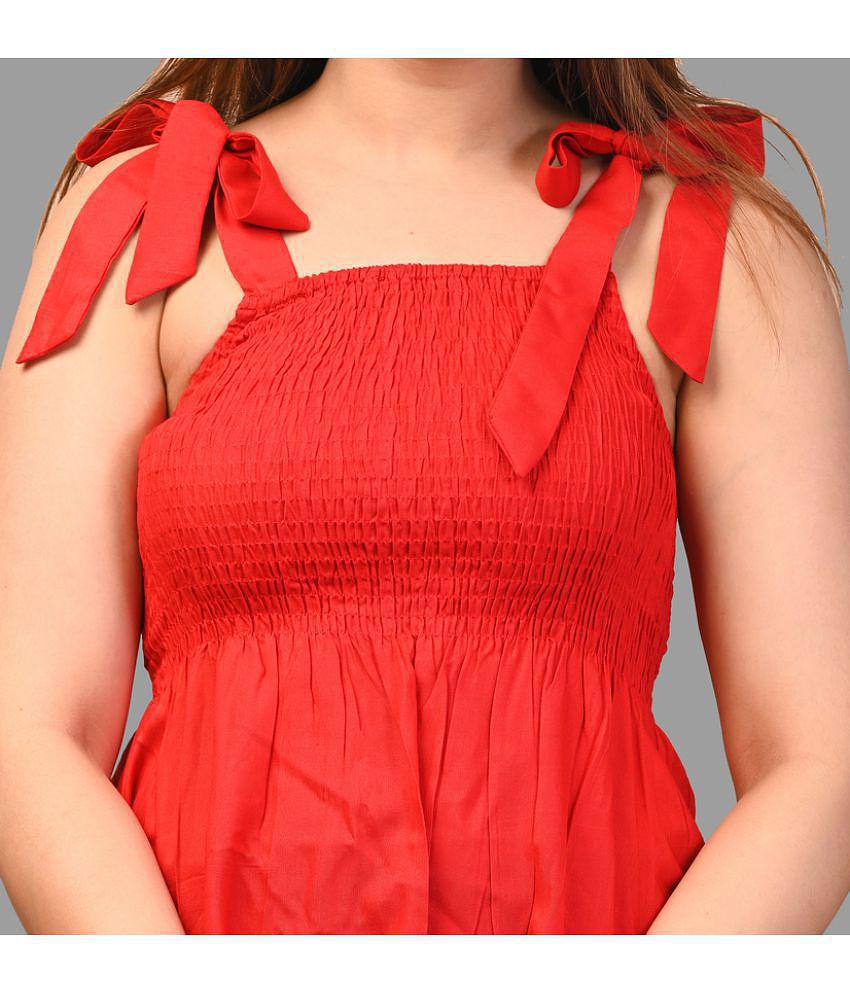 Sophisticated Men Frionkandy - Red Rayon Women's Regular Top ( Pack of 1 ) - None 2025 at ShopCi