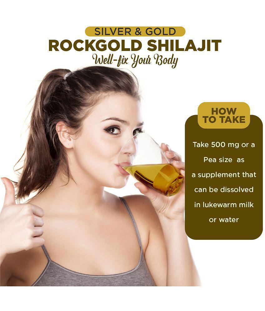 Rockgold Pure Shilajit/Shilajeet Resin With Gold & Silver,Provides Energy Level, Stamina, For Men & Women 30 gram (Pack of 1)