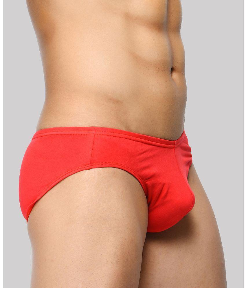 Luxurious Men BASIICS By La Intimo - Red BCSBR05 Spandex Mens Briefs ( Pack of 1 ) - None 2025 a
