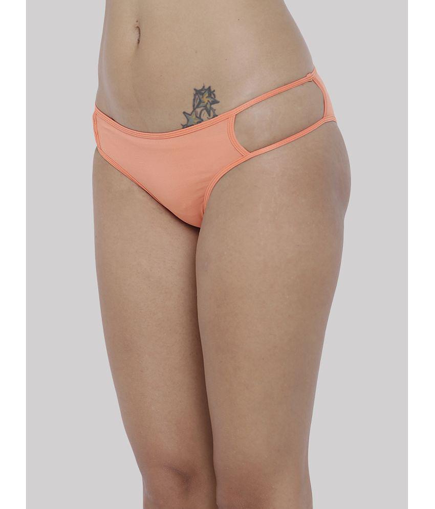 Chic Men BASIICS By La Intimo - Peach BCPBK03 Polyester Solid Womens Hipster ( Pack of 1 ) - Non