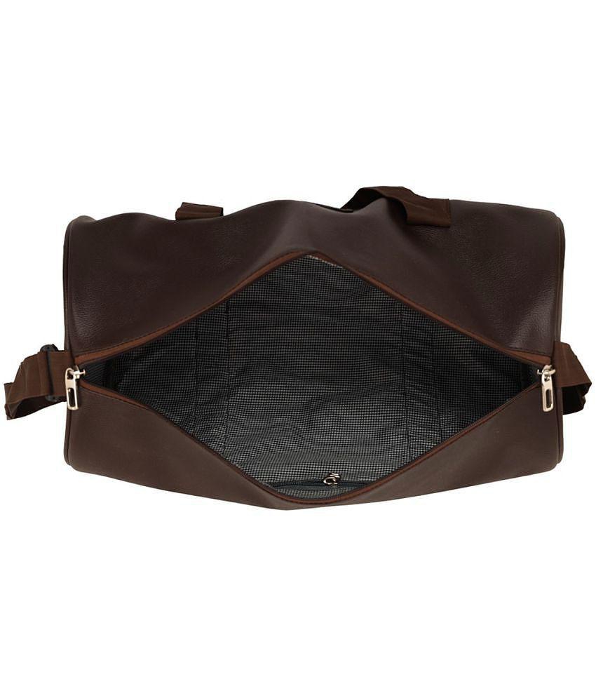 Luxurious Men Leather World - Brown PU Duffle Bag - M 2025 at ShopCircuit | ONDC