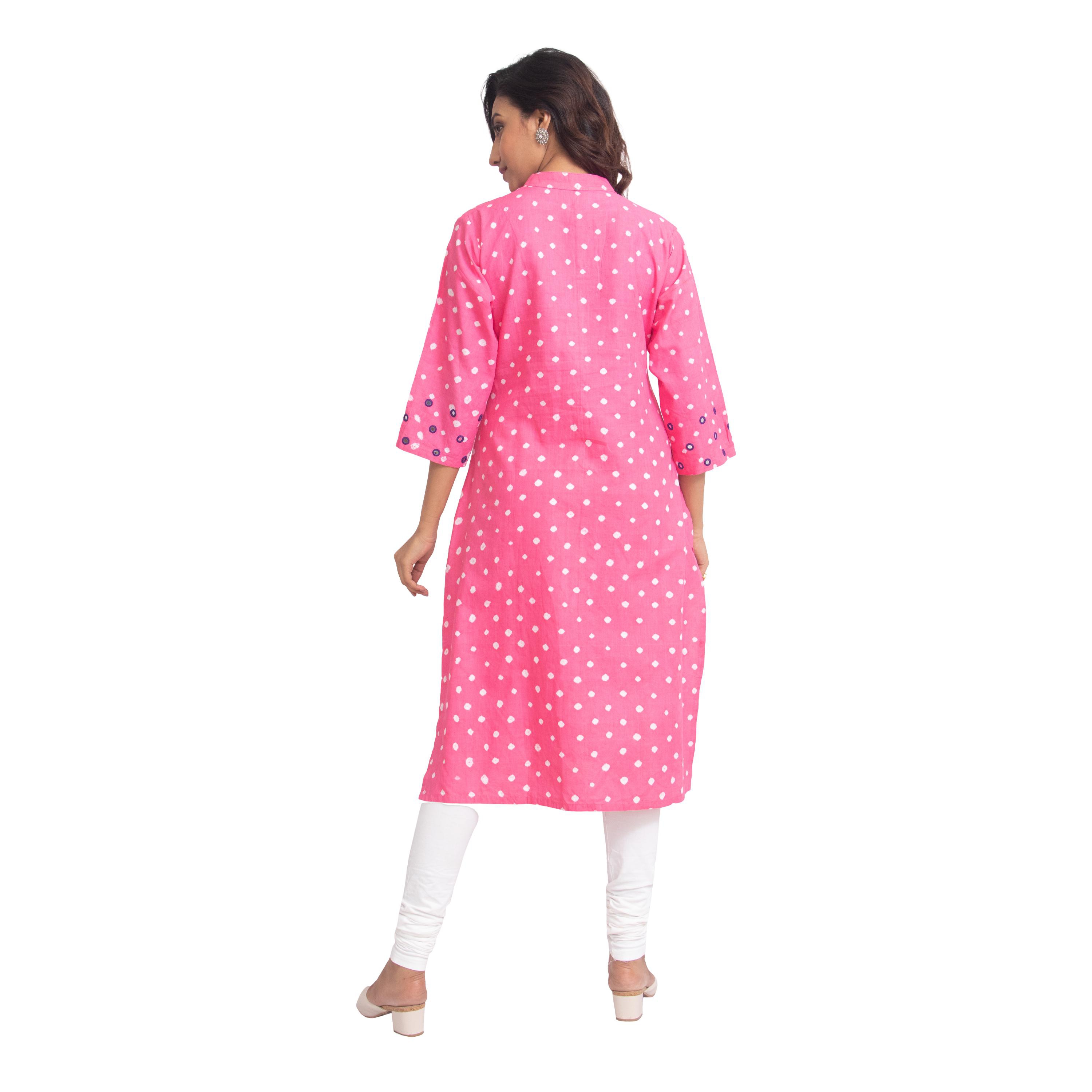 Sitara Khadi Muslin Bhandani Kurti - m