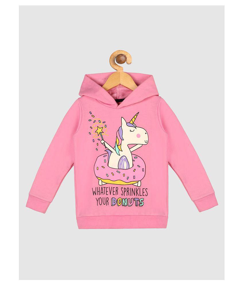 Lazy Shark Girls Printed Pink Sweatshirts - None