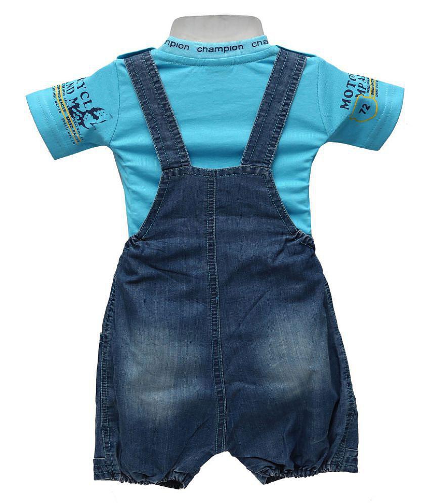 Balloons Blue Denim Rompers - 0-6 Months