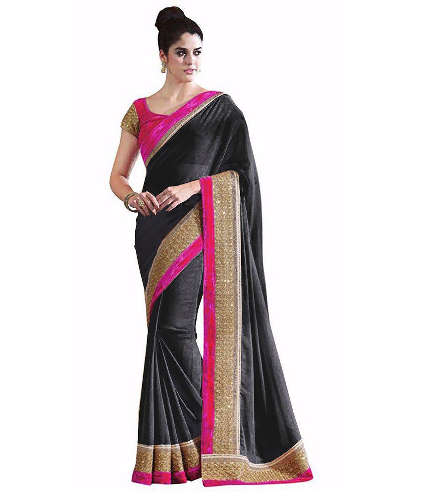 Av Fashion Black Chiffon Saree