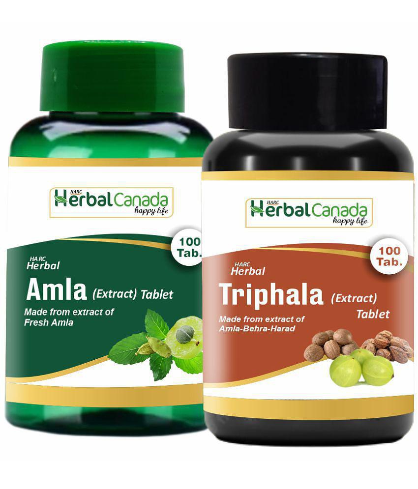 Herbal Canada Amla(100Tab) + Triphala(100Tab) Tablet 200 no.s Pack Of 2