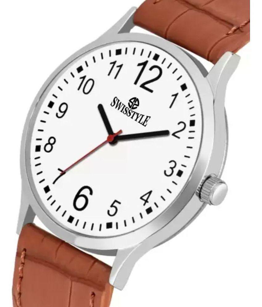 Swisstyle - Brown Leather Analog Mens Watch