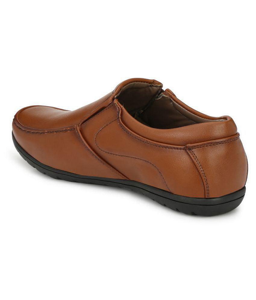 Sir Corbett Slip On Non-Leather Tan Formal Shoes - 6, Tan