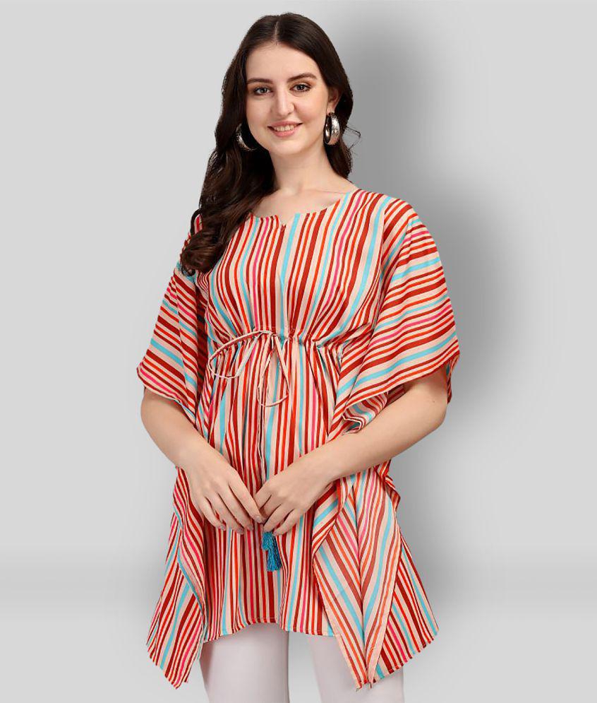 Trendy Women Fabflee - Orange Crepe Women's Kaftan ( Pack of 1 ) - None 2025 at ShopCircuit | ON