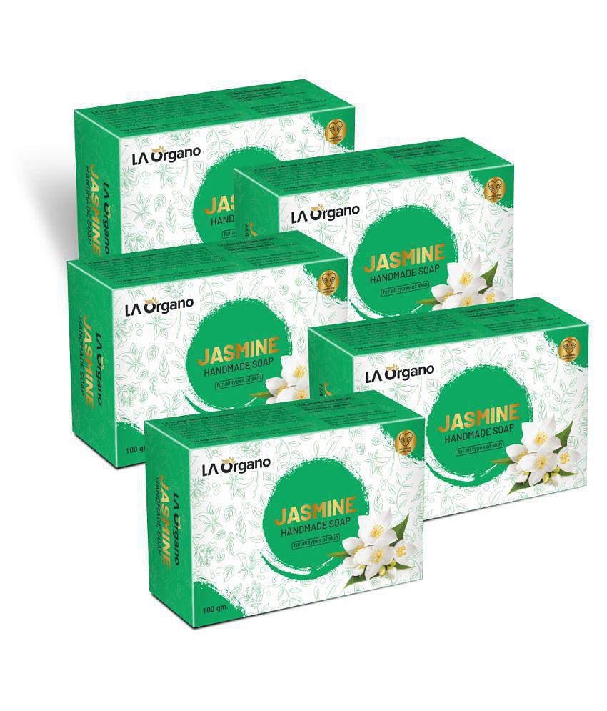 LA ORGANO Jasmine Handmade Natural Bath Bar Soap Bathing Bar 100 g Pack of 5