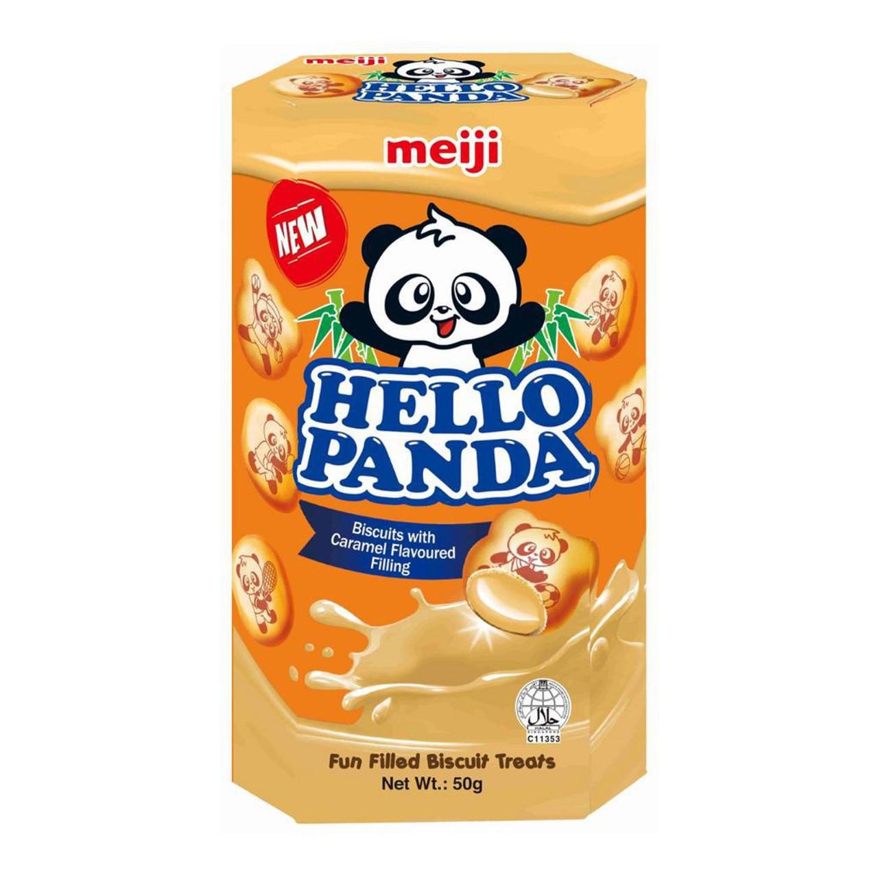 Meiji Hello Panda Biscuits With Caramel Flavoured Filling 50G