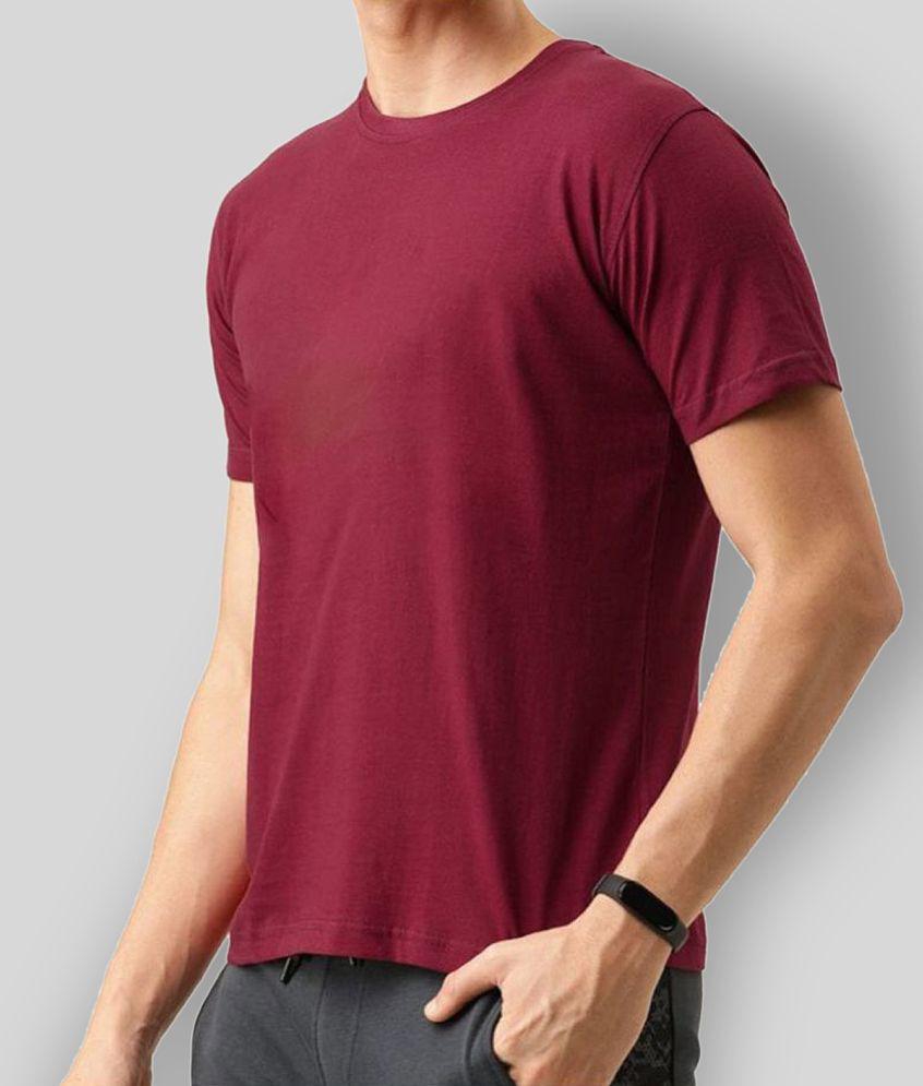 SKYRISE - Maroon Cotton Slim Fit Men's T-Shirt ( Pack of 1 ) - None