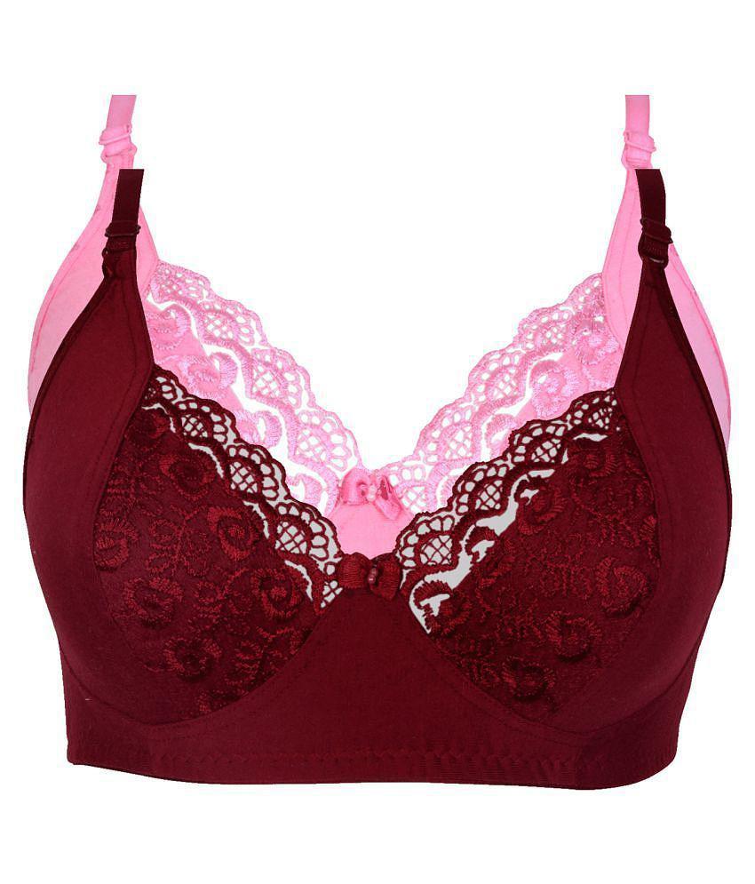 Chic Men Kiran Enterprises Cotton Minimizer Bra - Maroon - None 2025 at ShopCircuit | ONDC