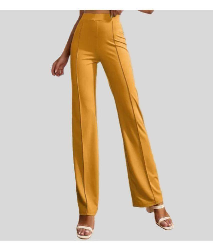 Exclusive Men Gazal Fashions - Mustard Cotton Blend Bootcut Womens Bootcut Pants ( Pack of 1 ) -