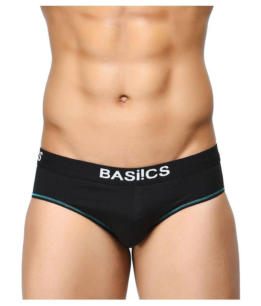 Stylish Men BASIICS By La Intimo - Black Cotton Blend Men's Briefs ( Pack of 1 ) - L 2025 at Sho