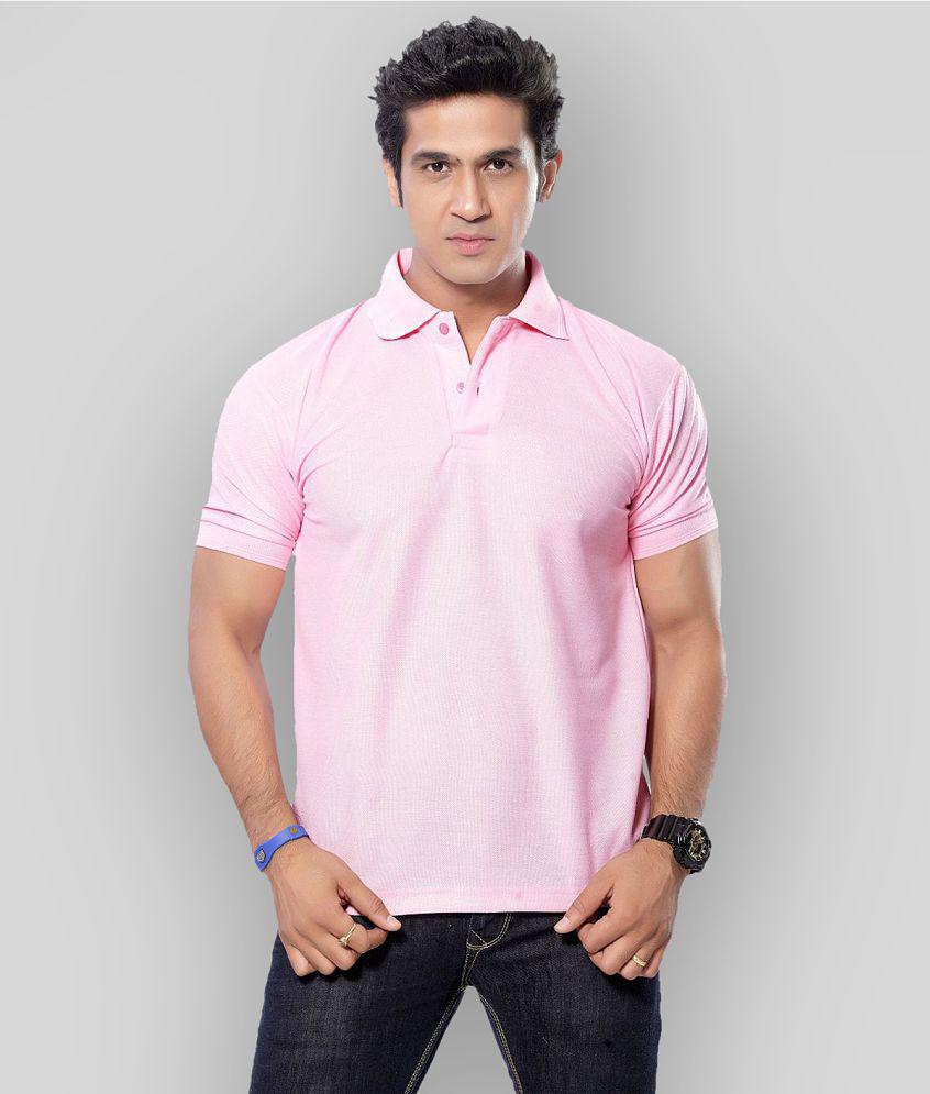 in365 - Pink Cotton Blend Regular Fit Men's Polo T Shirt ( Pack of 1 ) - None