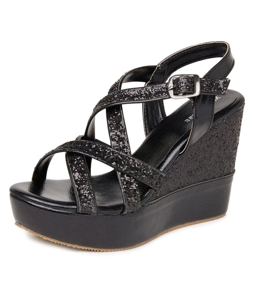 Marc Loire Black Wedges Heels - 6