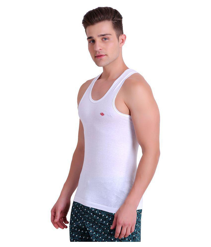 TT White Sleeveless Vests Pack Of 3 - 75