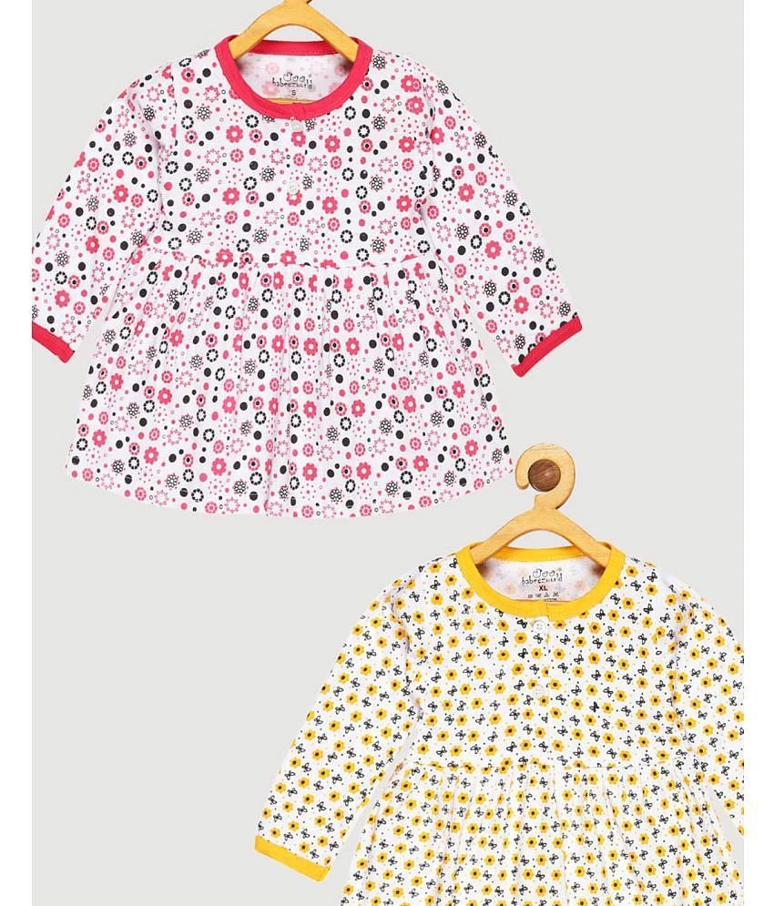 Luxurious Women Babeezworld - Pink & Yellow Cotton Baby Girl Dress ( Pack of 2 ) - None 2025 at 