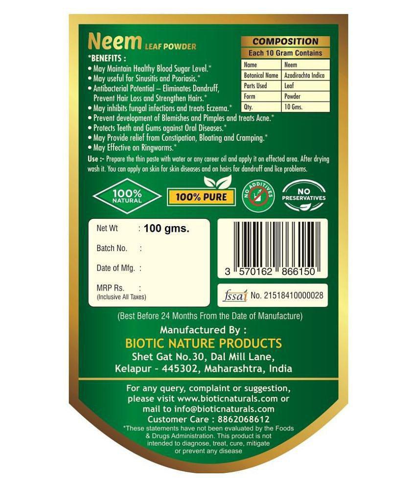 Biotic Neem Leaf Powder 100 gm