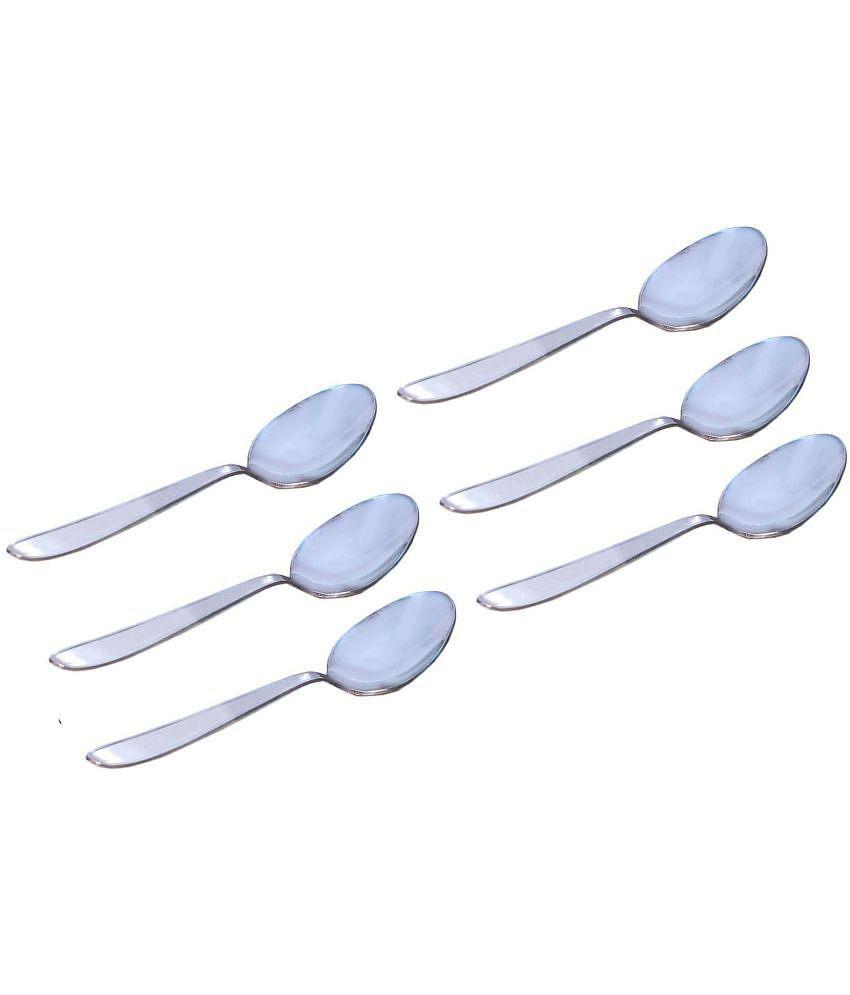 A & H ENTERPRISES - Stainless Steel Steel Dessert Spoon ( Pack of 6 ) - Steel