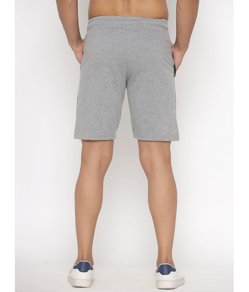 MADTEE - Grey Cotton Blend Men's Shorts ( Pack of 1 ) - None