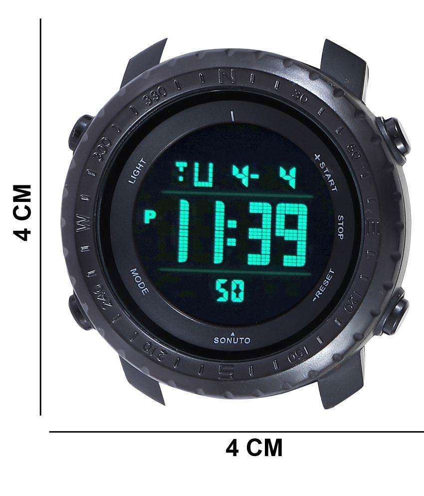 Sonuto SNT-9067-Black Resin Digital Men's Watch