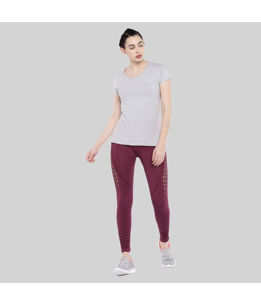 Luxurious Men Swee - Wine Cotton Blend Slim Fit Women's Sports Tights ( Pack of 1 ) - None 2025 
